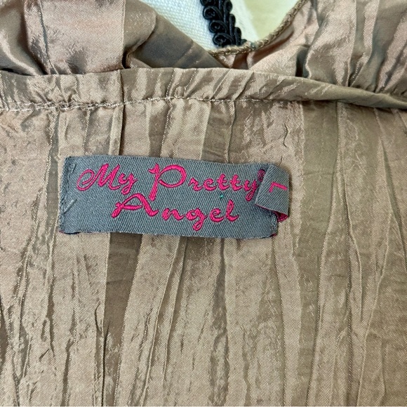 Pretty Angel Shimmering Tan Ruffled Jacket - Picture 4 of 5